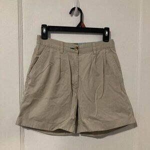 100% Cotton Pleated Tan Shorts